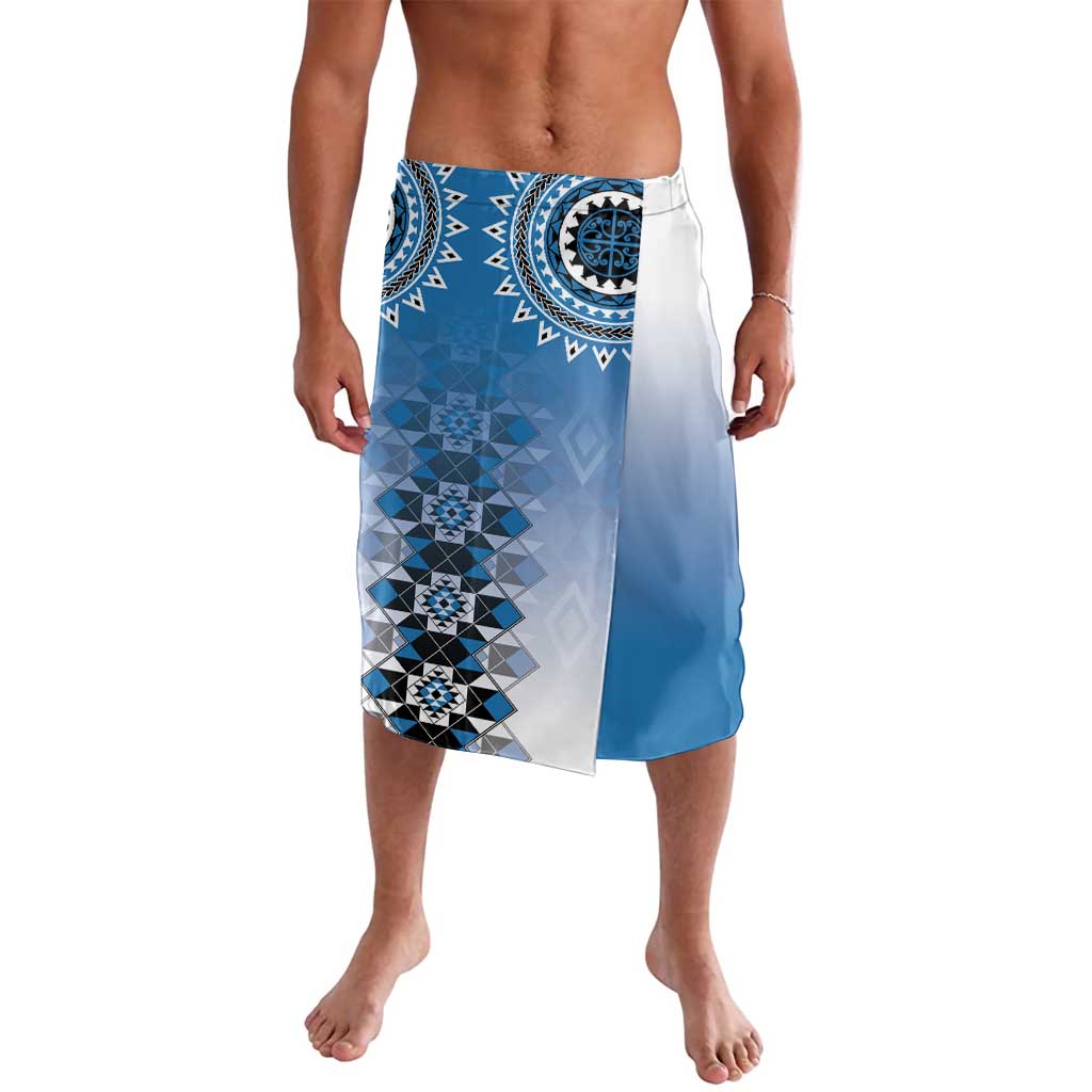 New Zealand Lavalava Poutama Mix Blue Taniko Inspired Art LT05 Blue - Polynesian Pride