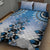 New Zealand Quilt Bed Set Poutama Mix Blue Taniko Inspired Art LT05