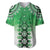 New Zealand Baseball Jersey Poutama Mix Green Taniko Inspired Art LT05