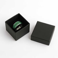 New Zealand Classic Ring Poutama Mix Green Taniko Inspired Art LT05 - Polynesian Pride