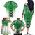 New Zealand Family Matching Off The Shoulder Long Sleeve Dress and Hawaiian Shirt Poutama Mix Green Taniko Inspired Art