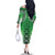 New Zealand Family Matching Off The Shoulder Long Sleeve Dress and Hawaiian Shirt Poutama Mix Green Taniko Inspired Art