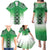 New Zealand Family Matching Puletasi and Hawaiian Shirt Poutama Mix Green Taniko Inspired Art LT05