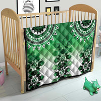 New Zealand Quilt Poutama Mix Green Taniko Inspired Art LT05 - Polynesian Pride
