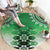 New Zealand Round Carpet Poutama Mix Green Taniko Inspired Art LT05