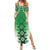 New Zealand Summer Maxi Dress Poutama Mix Green Taniko Inspired Art LT05