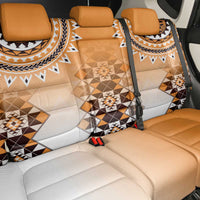New Zealand Back Car Seat Cover Poutama Mix Orange Taniko Inspired Art LT05 - Polynesian Pride