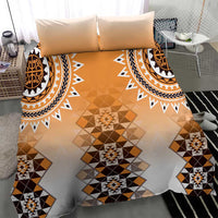 New Zealand Bedding Set Poutama Mix Orange Taniko Inspired Art LT05 - Polynesian Pride