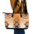 New Zealand Leather Tote Bag Poutama Mix Orange Taniko Inspired Art LT05