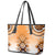 New Zealand Leather Tote Bag Poutama Mix Orange Taniko Inspired Art LT05