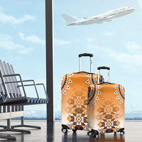 New Zealand Luggage Cover Poutama Mix Orange Taniko Inspired Art LT05 - Polynesian Pride