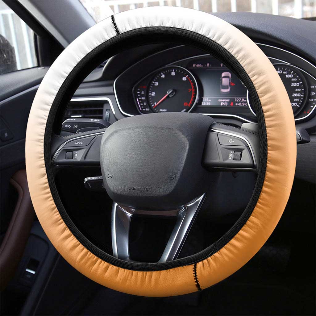 New Zealand Steering Wheel Cover Poutama Mix Orange Taniko Inspired Art LT05 - Polynesian Pride
