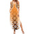 New Zealand Summer Maxi Dress Poutama Mix Orange Taniko Inspired Art LT05