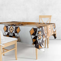 New Zealand Tablecloth Poutama Mix Orange Taniko Inspired Art LT05 - Polynesian Pride