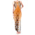 New Zealand Tank Maxi Dress Poutama Mix Orange Taniko Inspired Art LT05