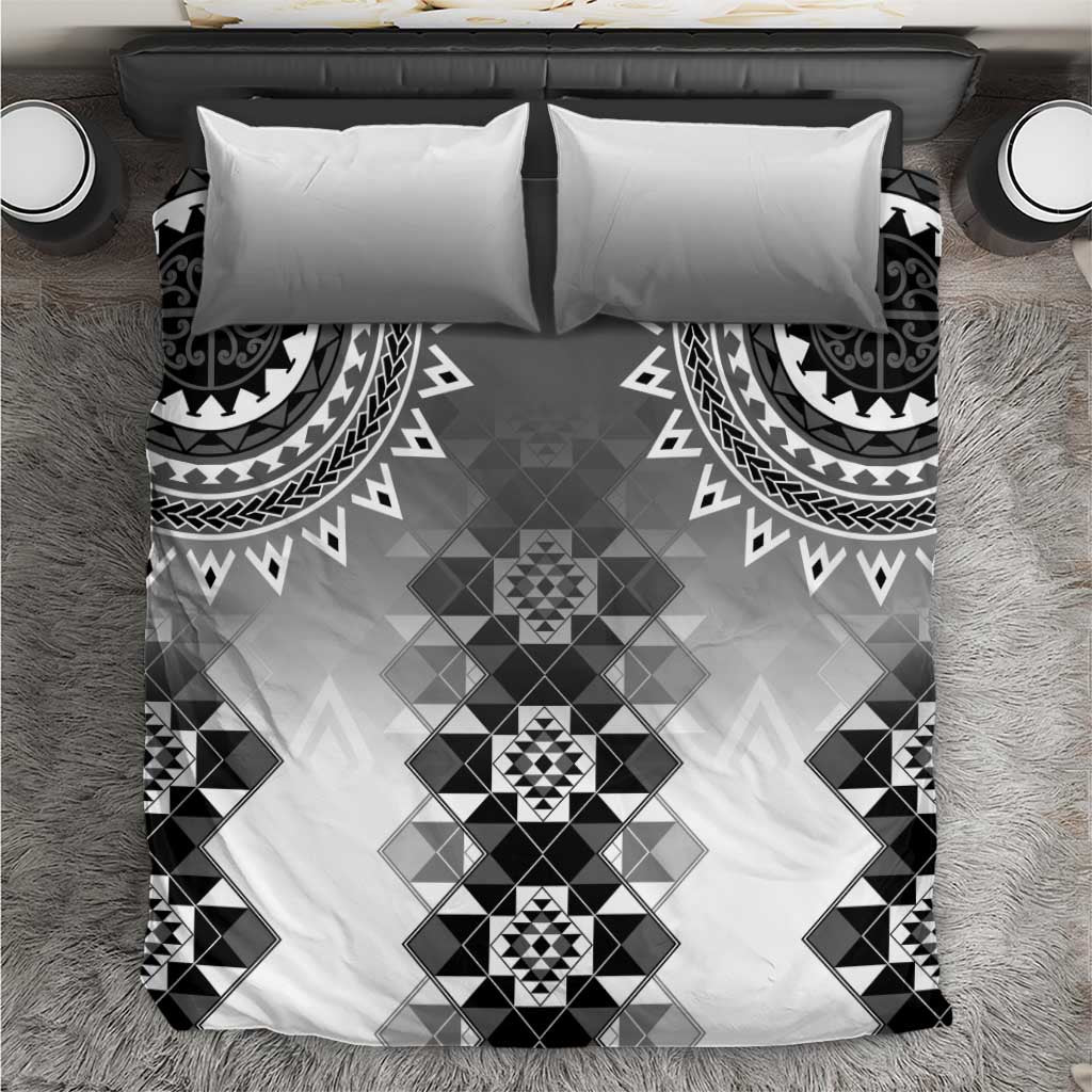 New Zealand Bedding Set Poutama Mix Gray Taniko Inspired Art LT05 Gray - Polynesian Pride
