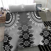 New Zealand Bedding Set Poutama Mix Gray Taniko Inspired Art LT05 - Polynesian Pride