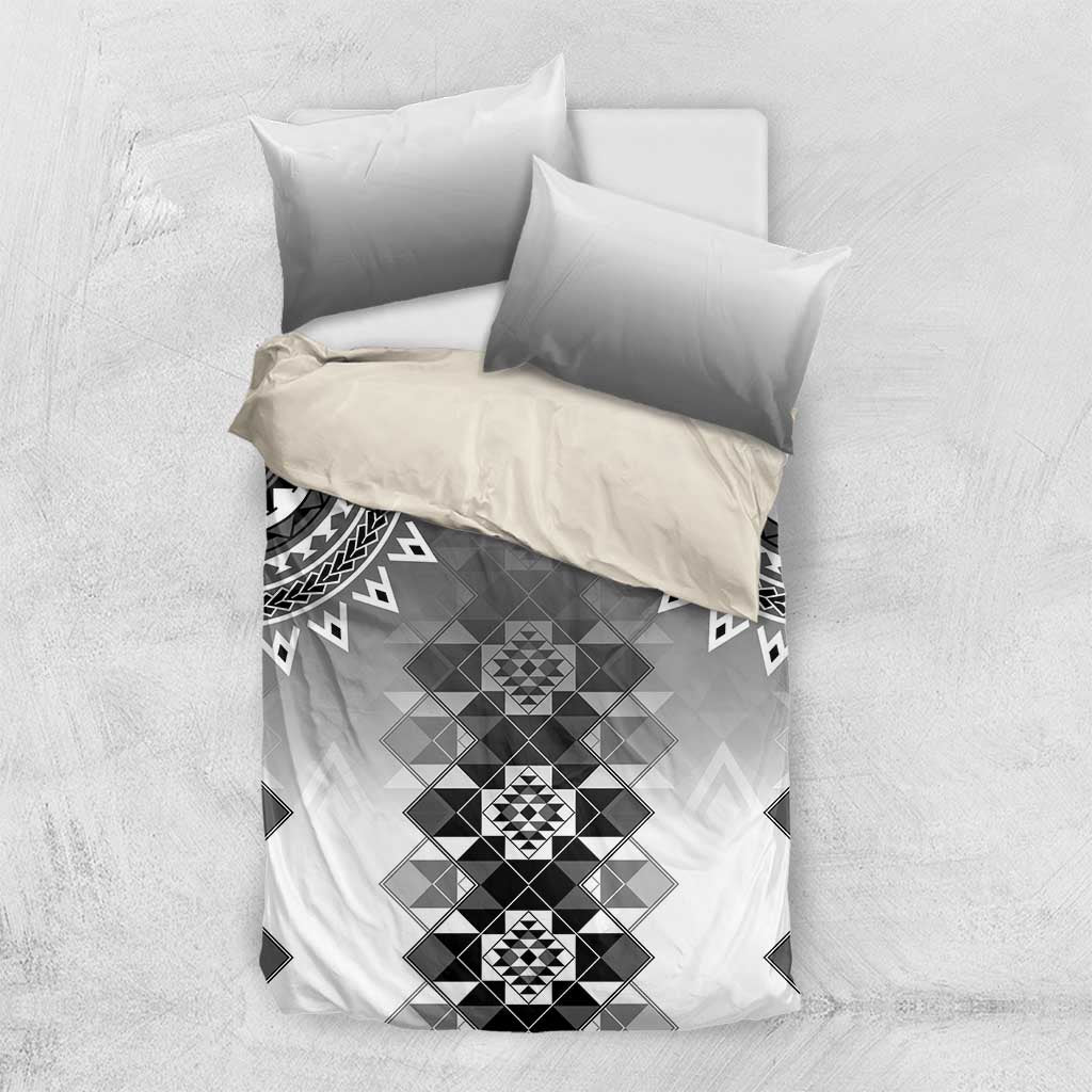 New Zealand Bedding Set Poutama Mix Gray Taniko Inspired Art LT05 US Twin 172cm x 218cm Gray - Polynesian Pride