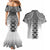 New Zealand Couples Matching Mermaid Dress and Hawaiian Shirt Poutama Mix Gray Taniko Inspired Art LT05