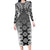 New Zealand Family Matching Long Sleeve Bodycon Dress and Hawaiian Shirt Poutama Mix Gray Taniko Inspired Art LT05