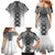 New Zealand Family Matching Mermaid Dress and Hawaiian Shirt Poutama Mix Gray Taniko Inspired Art LT05