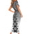 New Zealand Family Matching Short Sleeve Bodycon Dress and Hawaiian Shirt Poutama Mix Gray Taniko Inspired Art LT05