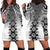 New Zealand Hoodie Dress Poutama Mix Gray Taniko Inspired Art LT05