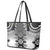 New Zealand Leather Tote Bag Poutama Mix Gray Taniko Inspired Art LT05