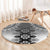 New Zealand Round Carpet Poutama Mix Gray Taniko Inspired Art LT05