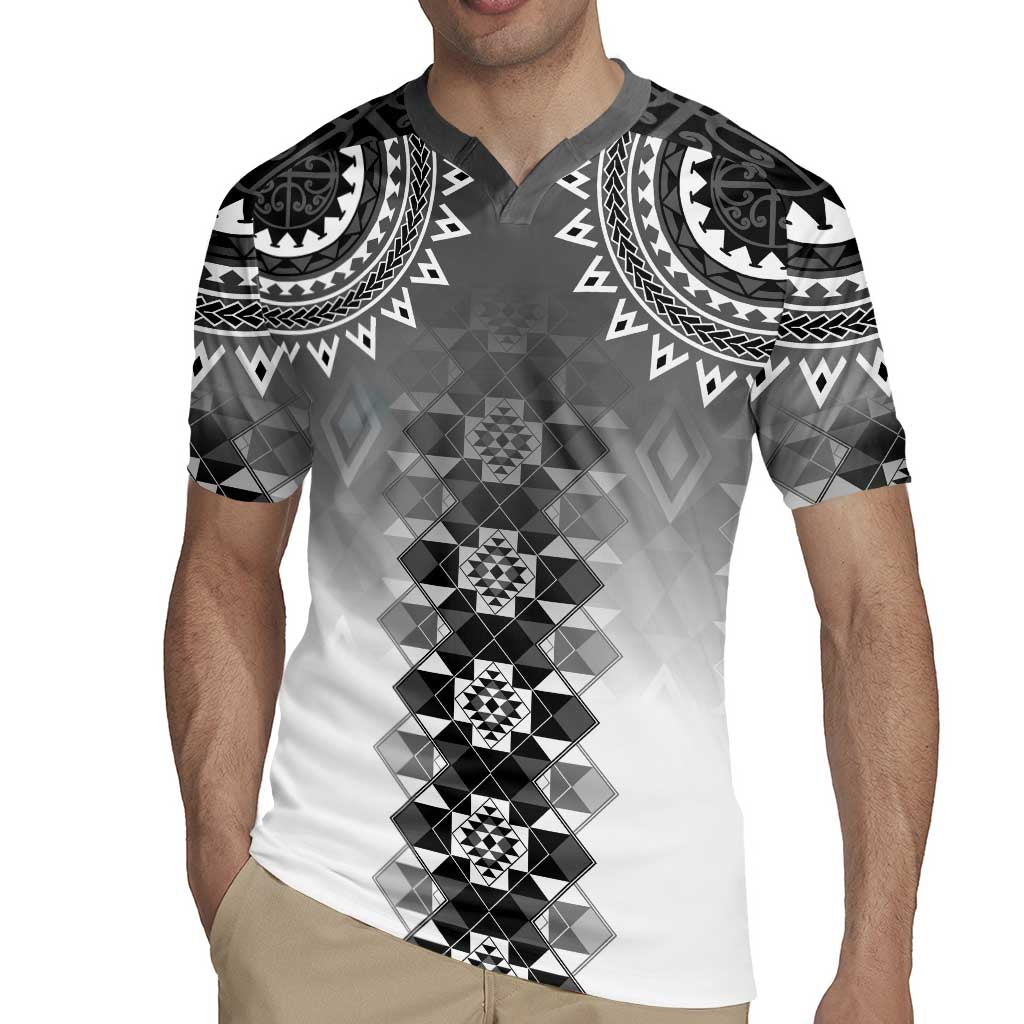 New Zealand Rugby Jersey Poutama Mix Gray Taniko Inspired Art LT05 - Polynesian Pride