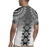 New Zealand Rugby Jersey Poutama Mix Gray Taniko Inspired Art LT05 - Polynesian Pride