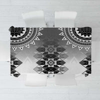 New Zealand Tablecloth Poutama Mix Gray Taniko Inspired Art LT05 Gray - Polynesian Pride