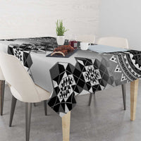 New Zealand Tablecloth Poutama Mix Gray Taniko Inspired Art LT05 - Polynesian Pride