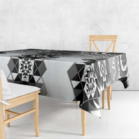 New Zealand Tablecloth Poutama Mix Gray Taniko Inspired Art LT05 - Polynesian Pride