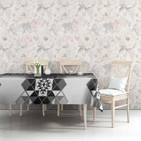 New Zealand Tablecloth Poutama Mix Gray Taniko Inspired Art LT05 - Polynesian Pride