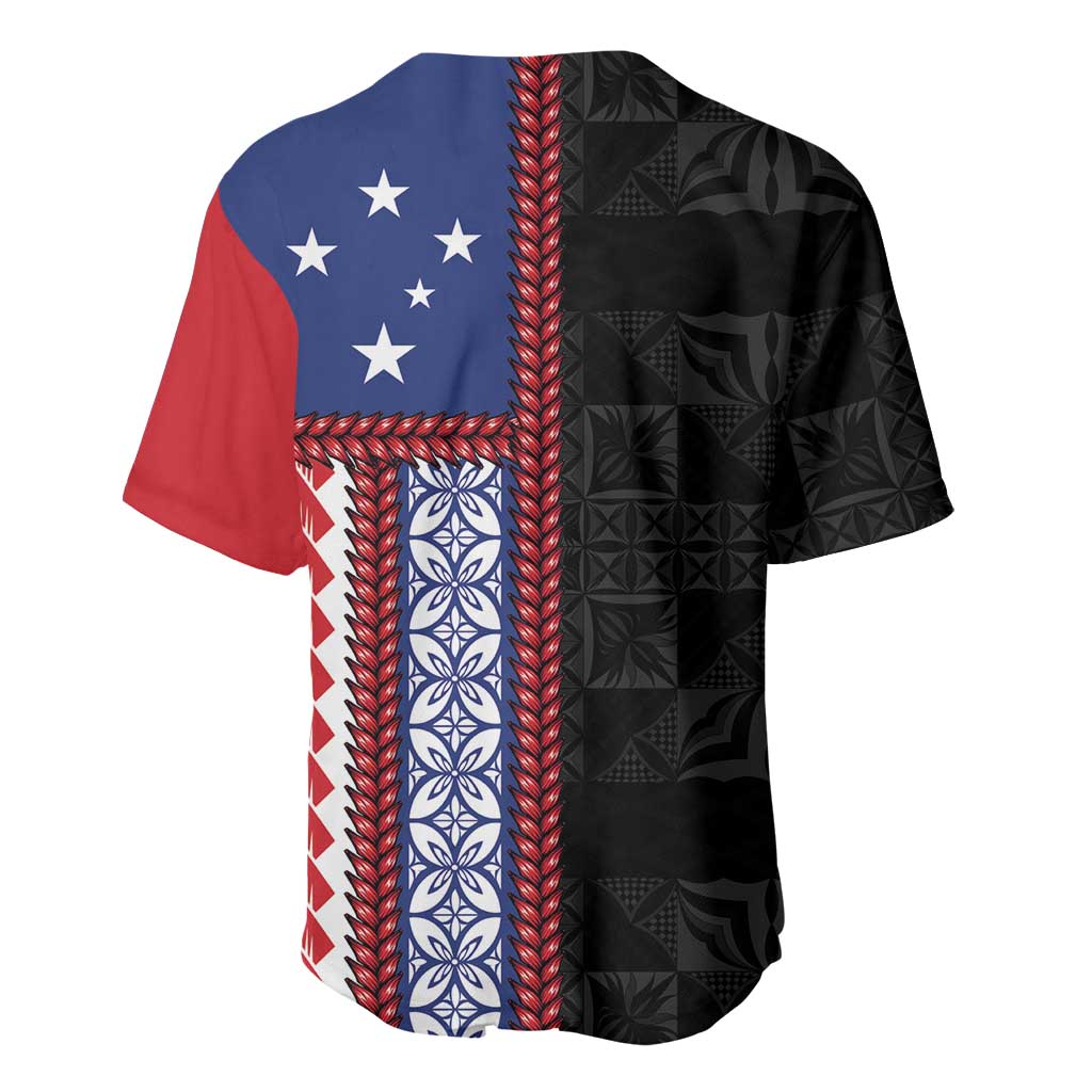 Samoa Flag Baseball Jersey Ula Fala With Samoan Siapo LT05 - Polynesian Pride