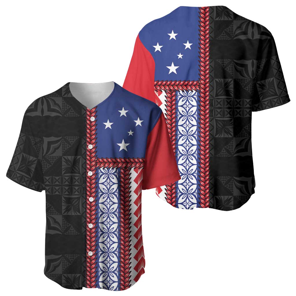 Samoa Flag Baseball Jersey Ula Fala With Samoan Siapo LT05 - Polynesian Pride