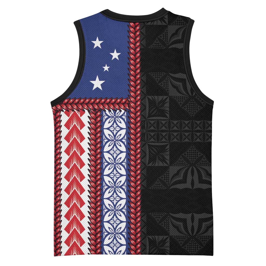 Samoa Flag Basketball Jersey Ula Fala With Samoan Siapo LT05 - Polynesian Pride