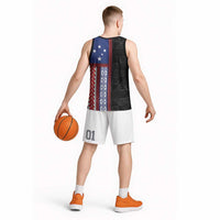 Samoa Flag Basketball Jersey Ula Fala With Samoan Siapo LT05 - Polynesian Pride