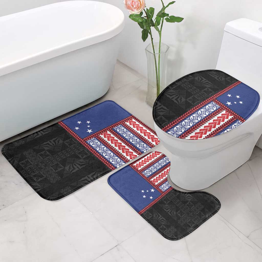 Samoa Flag Bathroom Set Ula Fala With Samoan Siapo LT05 - Polynesian Pride