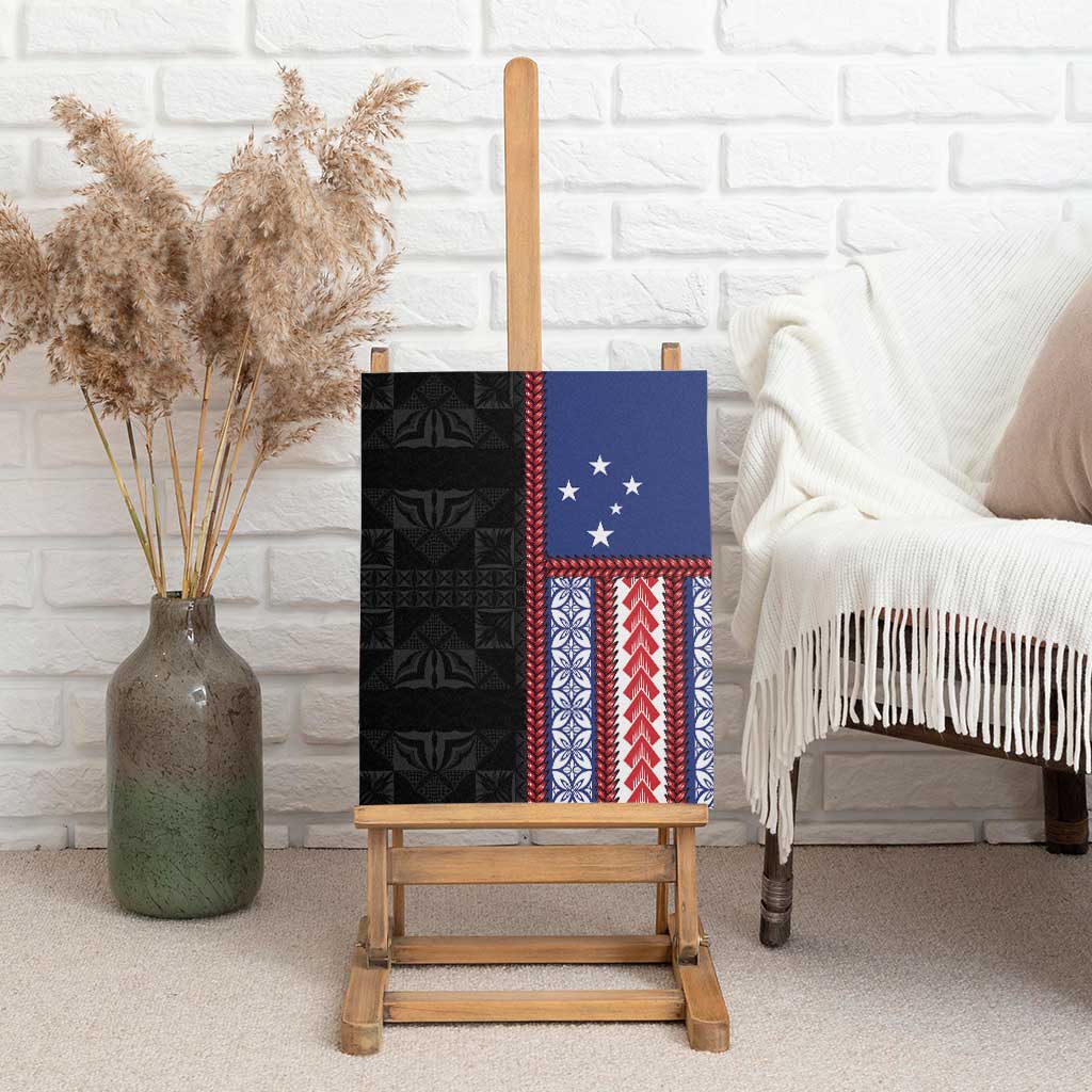 Samoa Flag Canvas Wall Art Ula Fala With Samoan Siapo LT05 - Polynesian Pride