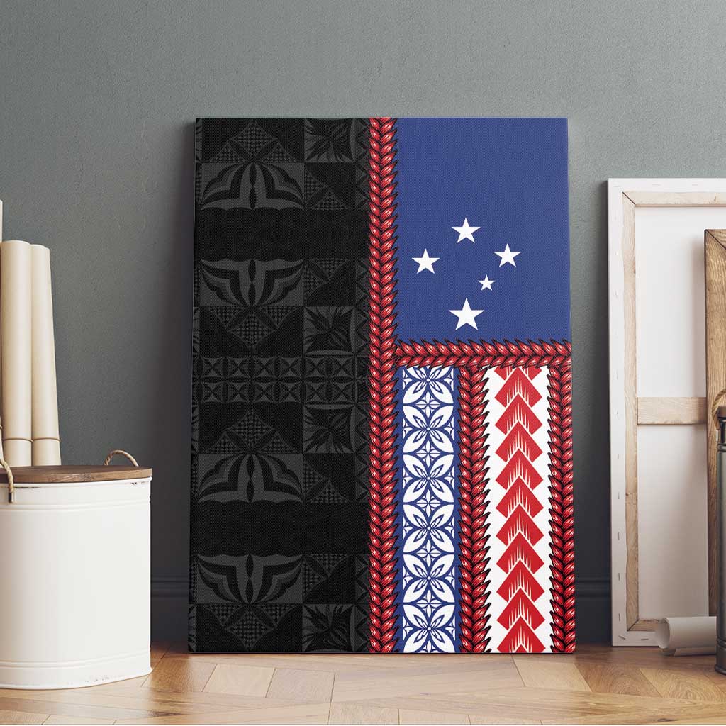 Samoa Flag Canvas Wall Art Ula Fala With Samoan Siapo LT05 - Polynesian Pride