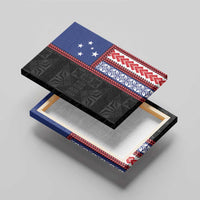 Samoa Flag Canvas Wall Art Ula Fala With Samoan Siapo LT05 - Polynesian Pride