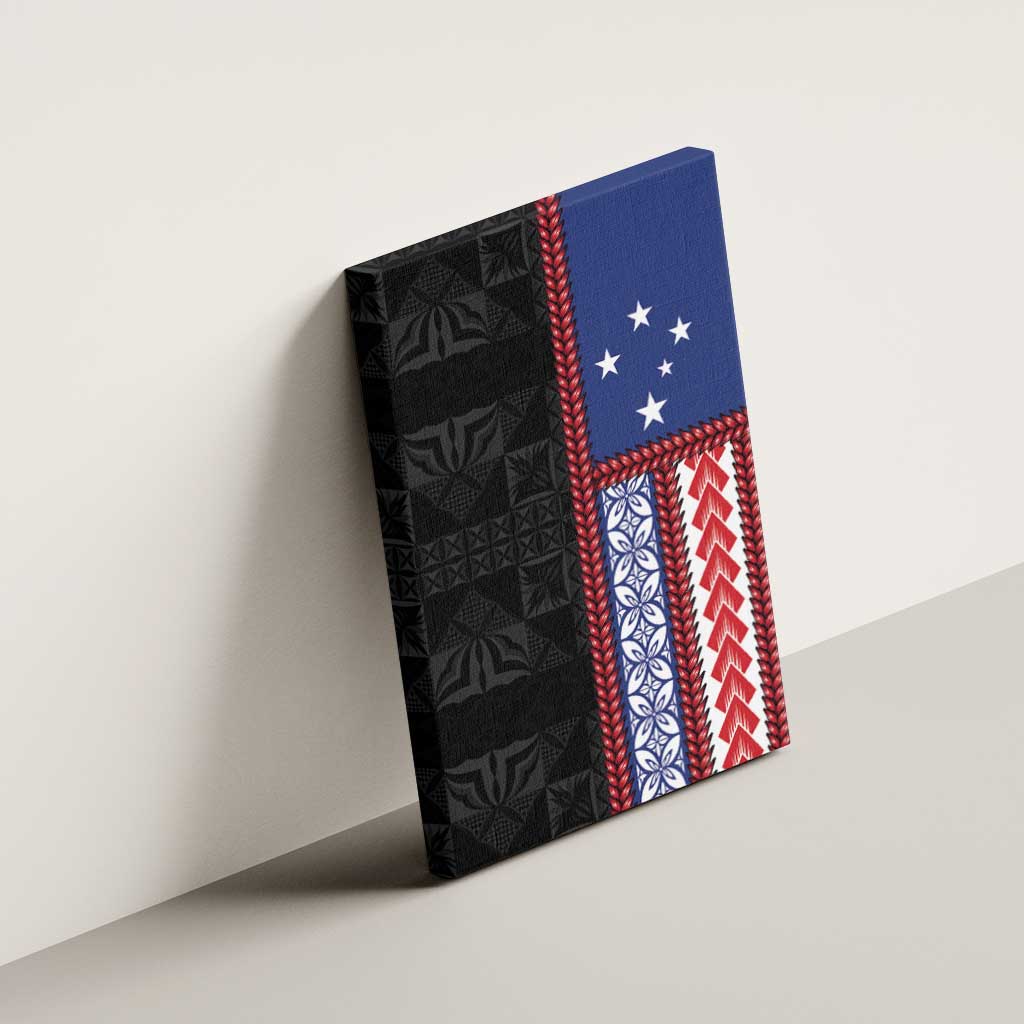 Samoa Flag Canvas Wall Art Ula Fala With Samoan Siapo LT05 - Polynesian Pride