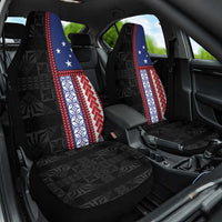 Samoa Flag Car Seat Cover Ula Fala With Samoan Siapo LT05 One Size Black - Polynesian Pride