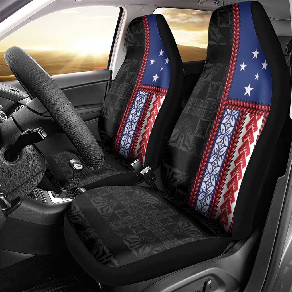 Samoa Flag Car Seat Cover Ula Fala With Samoan Siapo LT05 - Polynesian Pride