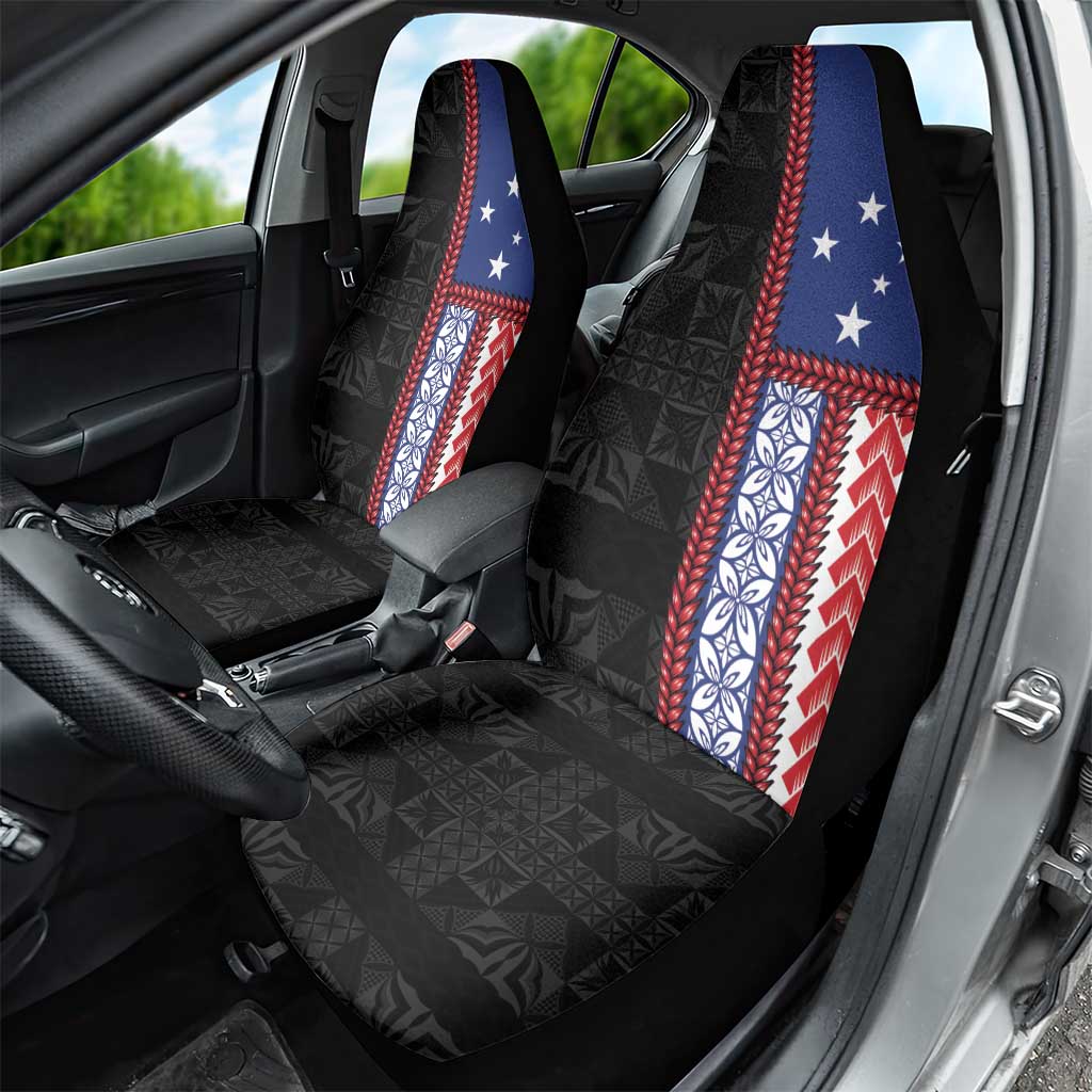Samoa Flag Car Seat Cover Ula Fala With Samoan Siapo LT05 - Polynesian Pride