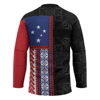 Samoa Flag Hockey Jersey Ula Fala With Samoan Siapo LT05 - Polynesian Pride