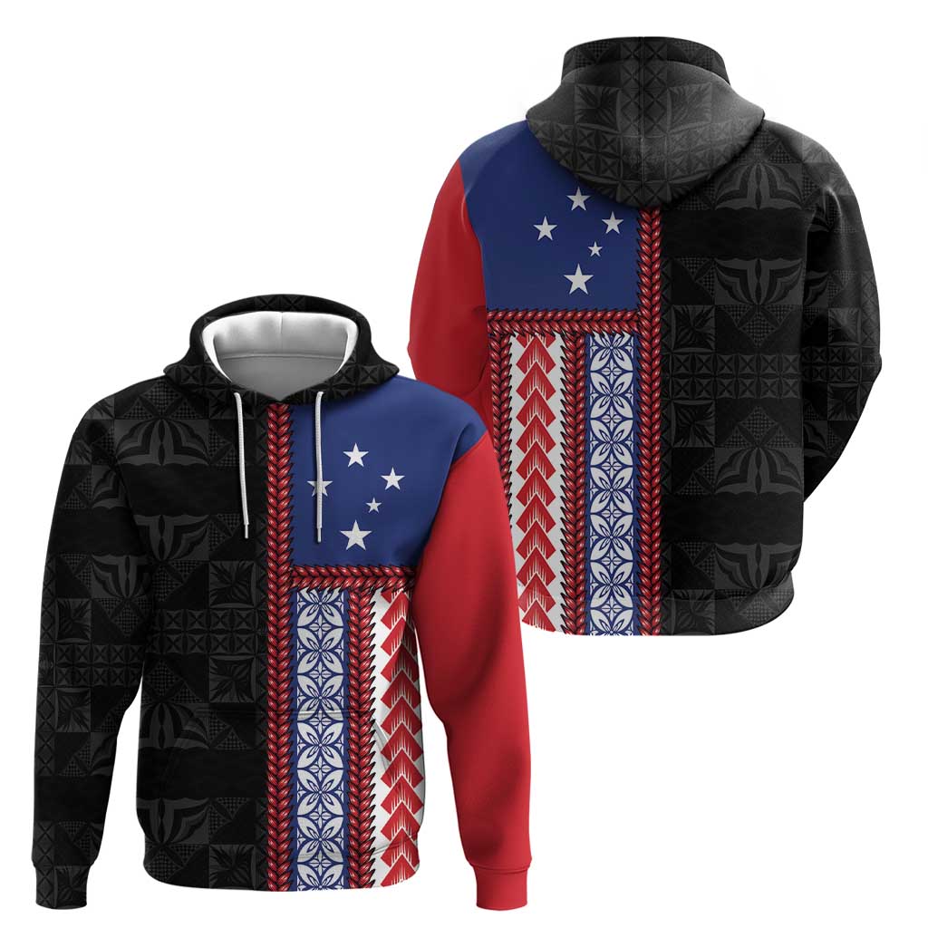 Samoa Flag Hoodie Ula Fala With Samoan Siapo LT05 - Polynesian Pride