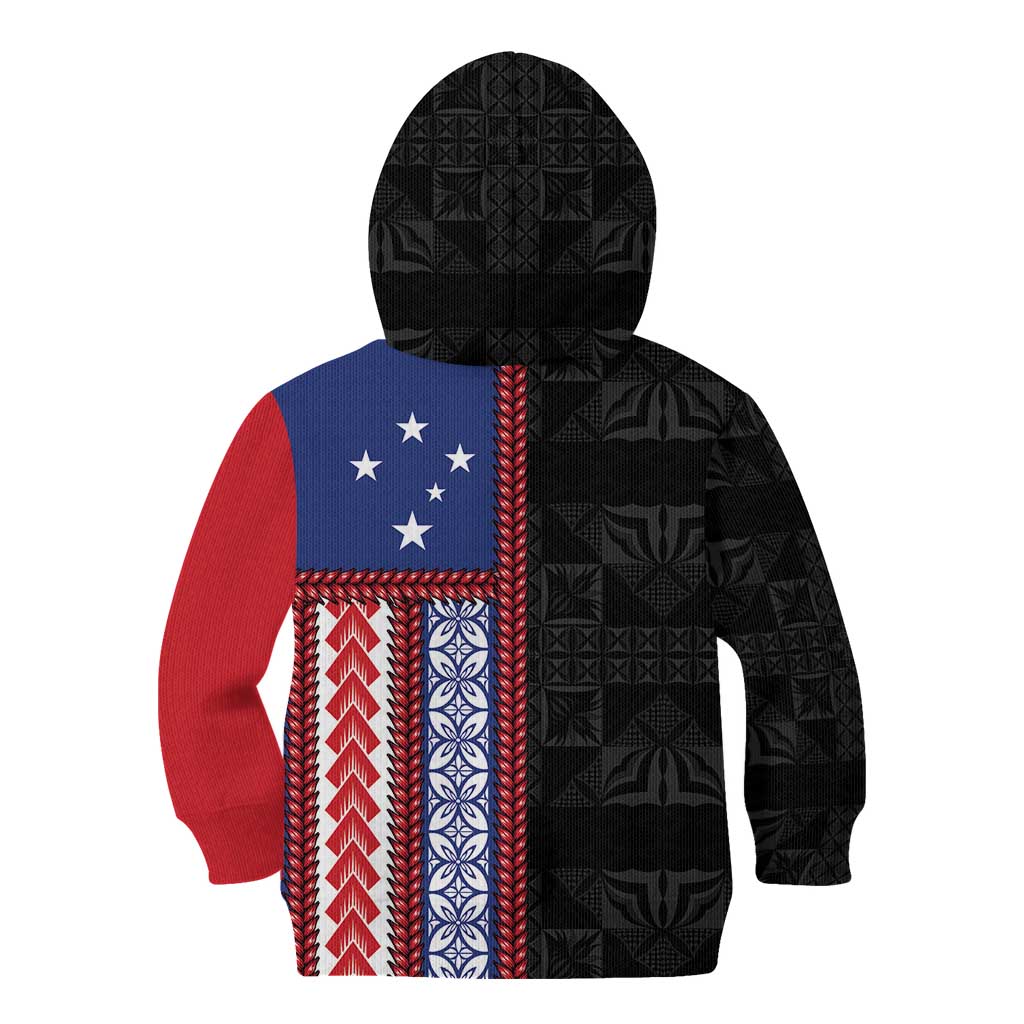 Samoa Flag Kid Hoodie Ula Fala With Samoan Siapo LT05 - Polynesian Pride